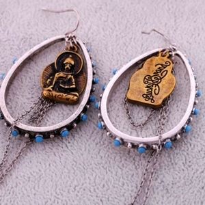 Lucky Brand ss925 plated Boho Hoop Earrings